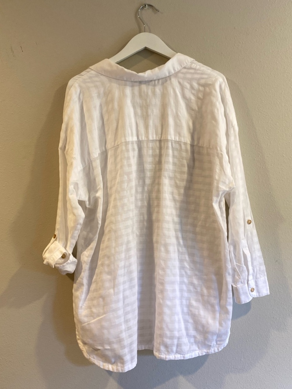J. Jill White Tonal Check Side Button Tunic - 1X - Picture 10 of 10